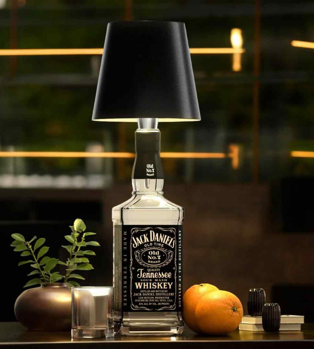 Rechargeable LED Bottle Lamp for Wine & Whiskey Bottles – Modern Ambient Table Light