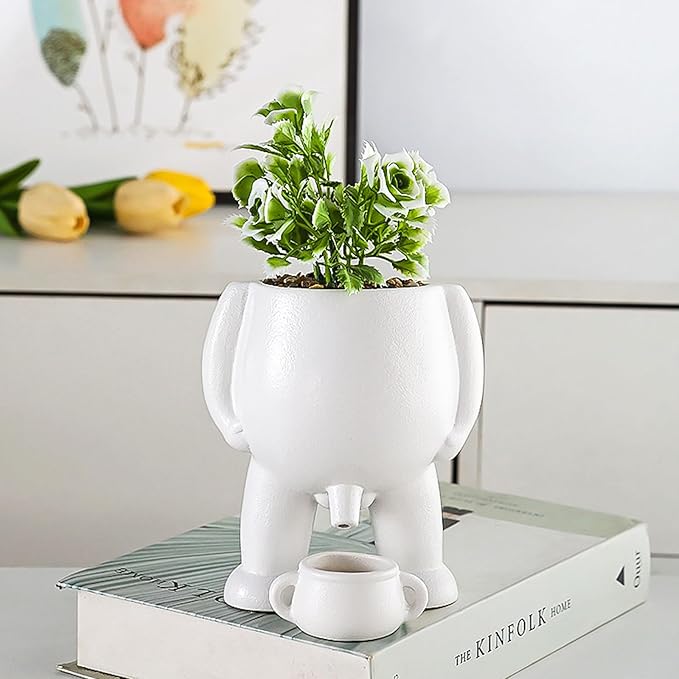 Naughty Planter – Humorous Plant Pot for Desk, Shelf, or Living Room White