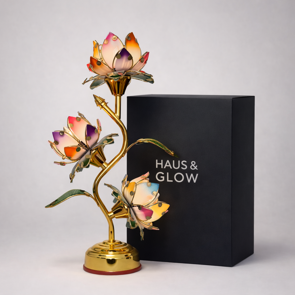 Aurelian Elegant Multicolor Lotus Lamp – Flower Table Lamp