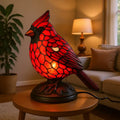 Stained Glass Cardinal Table Lamp – Cozy Wildlife Home Décor Lighting