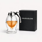 Elegant Glass Honey Dispenser with Lever – Mess-Free Honey Pourer for Kitchen & Breakfast