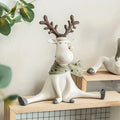Sitting Reindeer Christmas Figurine for Festive Home Styling
