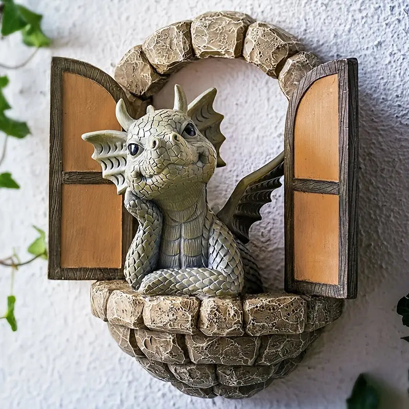 Decorative Dragon Wall Planter Sculpture for Patio, Balcony, or Entryway