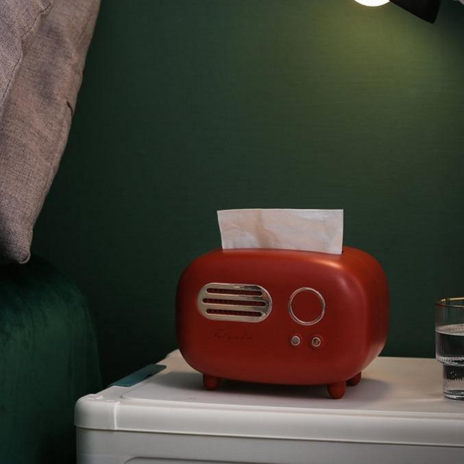 Retro Radio Tissue Holder – Cute Vintage Tissue Box for Desk or Living Room