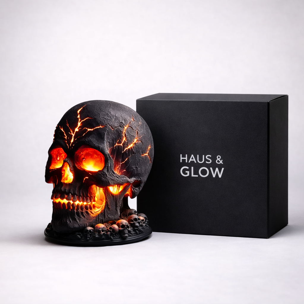 Inferno Skull Lava Lamp – Dramatic LED Mood Light for Living Room or Bedroom - Lighting