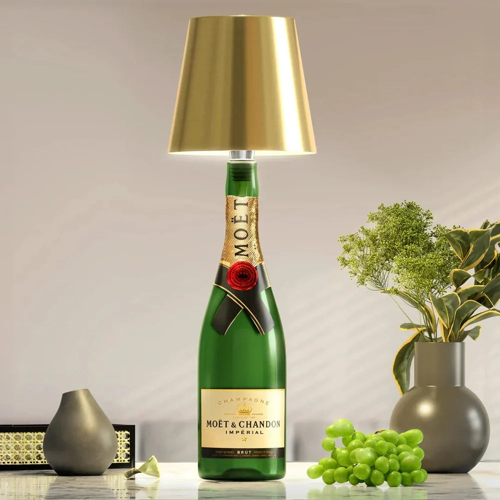 Rechargeable LED Bottle Lamp for Wine & Whiskey Bottles – Modern Ambient Table Light