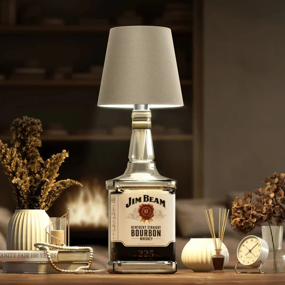 Rechargeable LED Bottle Lamp for Wine & Whiskey Bottles – Modern Ambient Table Light