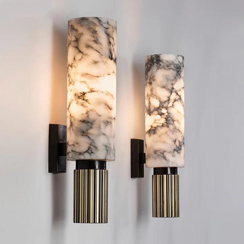 Contemporary Marble Wall Sconce Light – Soft Warm LED Fixture for Elegant Interior Lighting