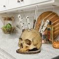 Gothic Skull Knife Holder – Dark Kitchen Countertop Statement Piece