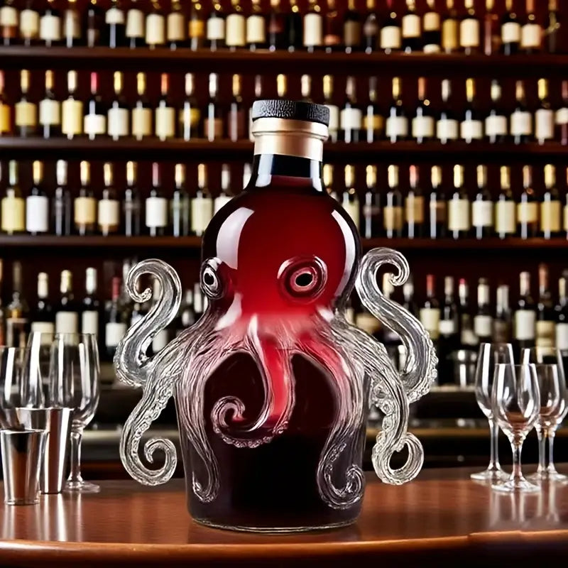 Octopus-Shaped Glass Decanter – Artistic Liquor & Wine Bottle for Home Bars