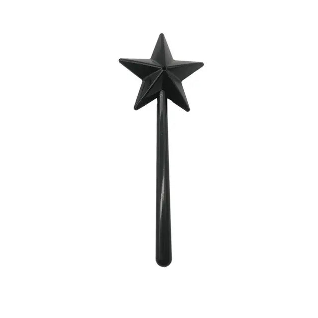 Star Wand Salt & Pepper Shakers – Fun Magic-Themed Kitchen Seasoning Set Black- Single hole
