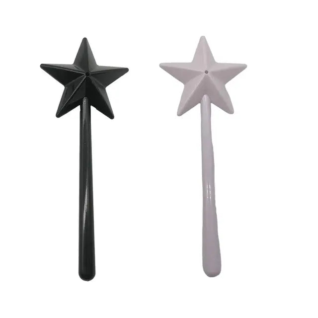 Star Wand Salt & Pepper Shakers – Fun Magic-Themed Kitchen Seasoning Set White-Black Single hole