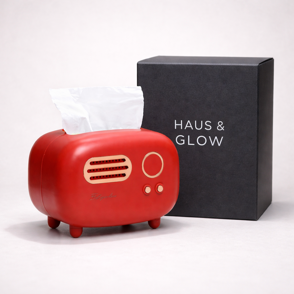 Retro Radio Tissue Holder – Cute Vintage Tissue Box for Desk or Living Room