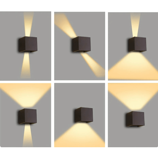 Modern Cube LED Wall Light with Wireless Design and Customizable Up & Down Lighting