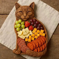 Cat-Shaped Charcuterie Board – Wooden Serving Platter for Cheese & Snacks