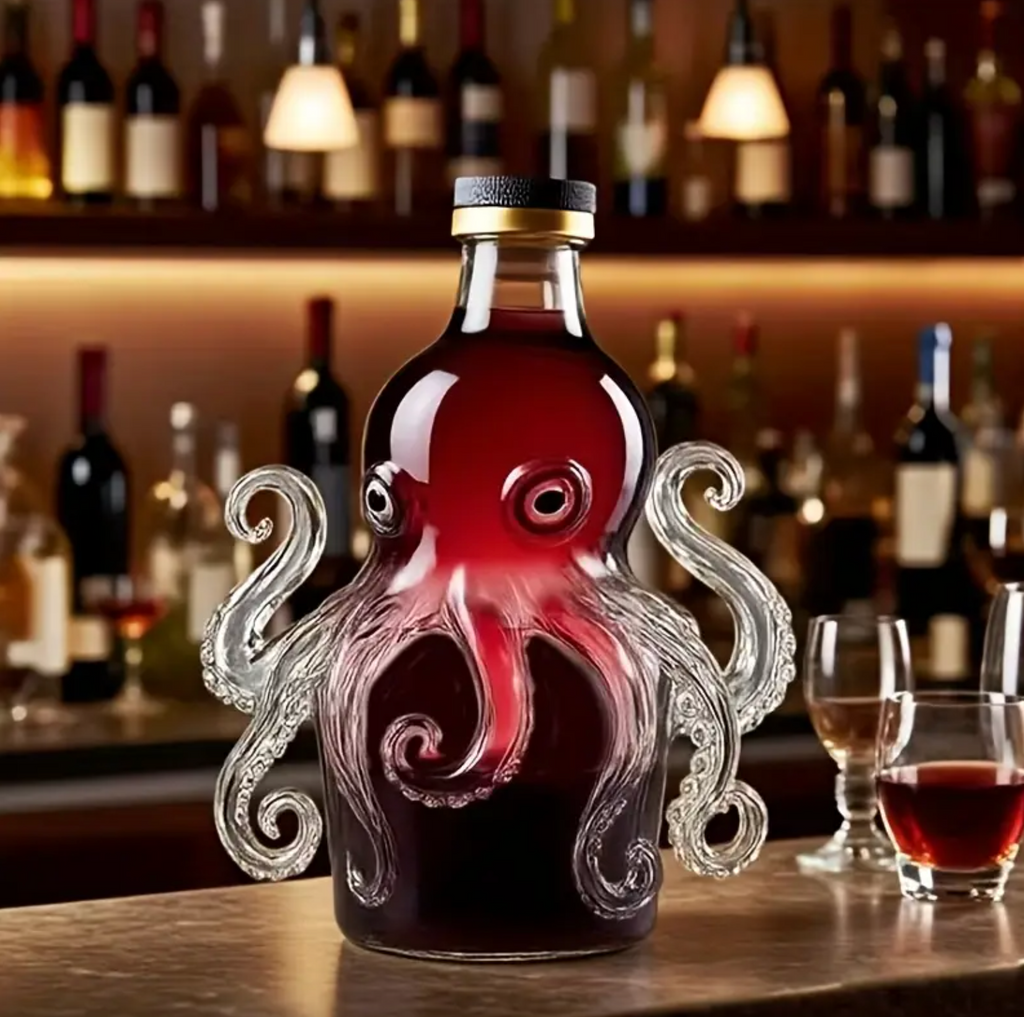 Octopus-Shaped Glass Decanter – Artistic Liquor & Wine Bottle for Home Bars