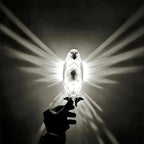 Illuminated Crystal Bird Lamp Casting Angel Wing Light Pattern Eagle