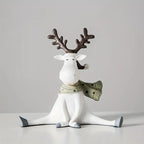 Sitting Reindeer Christmas Figurine for Festive Home Styling