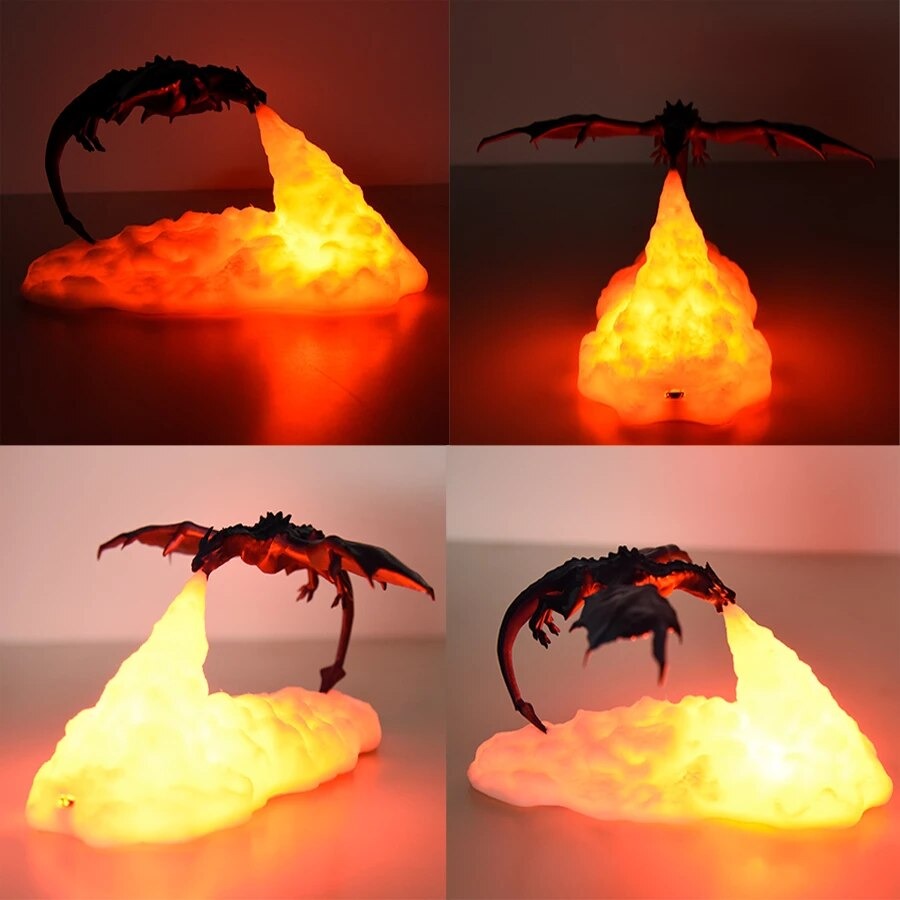 Fire-Breathing Dragon Night Lamp – Fantasy LED Ambient Light