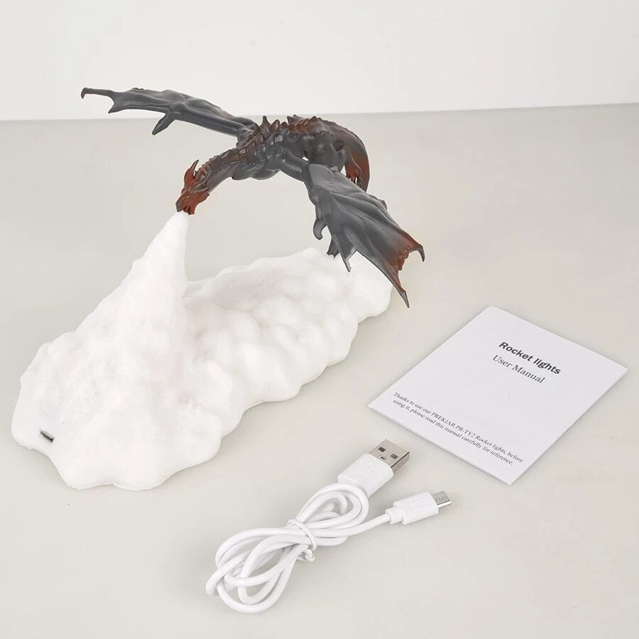 Fire-Breathing Dragon Night Lamp – Fantasy LED Ambient Light