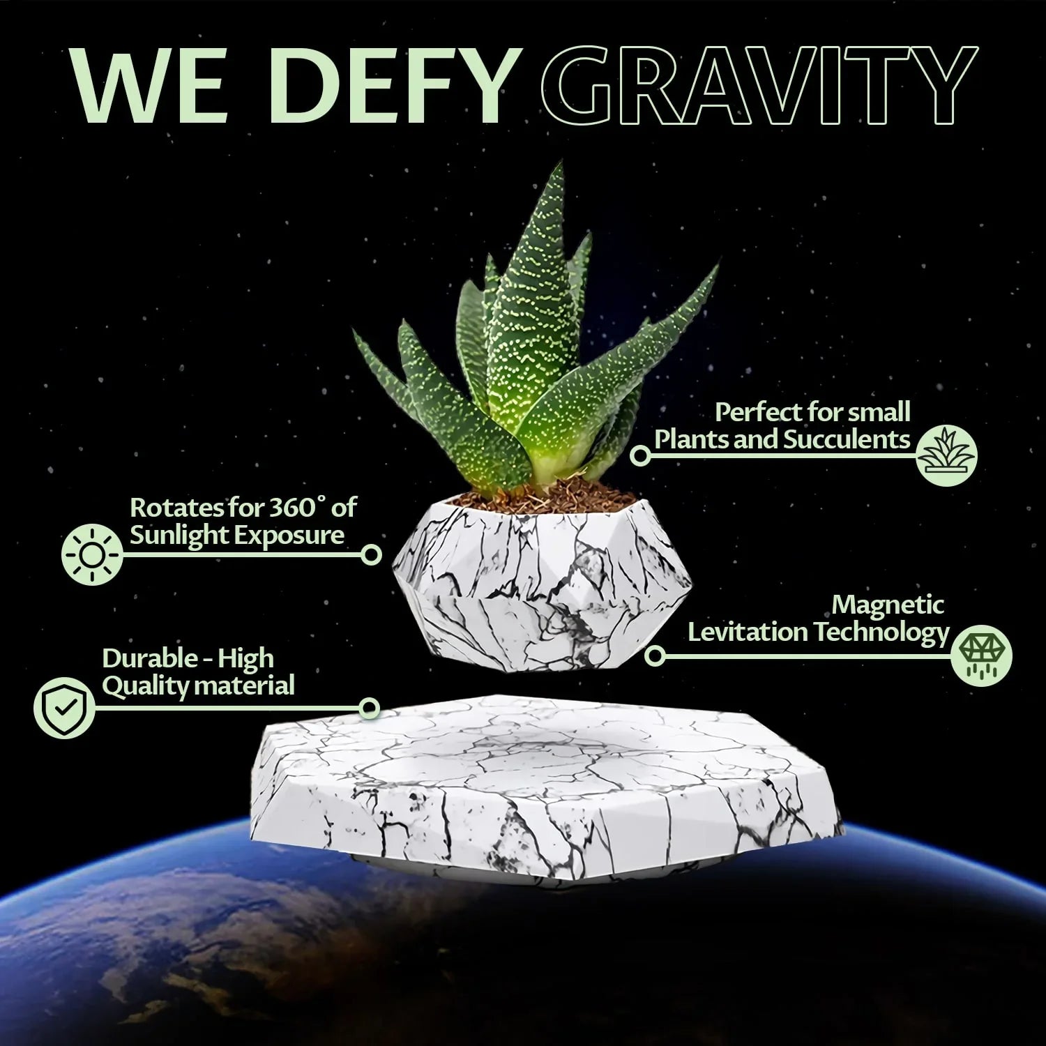 Futuristic Floating Plant Pot Using Magnetic Levitation Technology