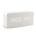 Minimalist Wooden Cube LED Alarm Clock for Modern Bedrooms