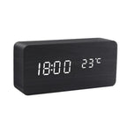 Minimalist Wooden Cube LED Alarm Clock for Modern Bedrooms