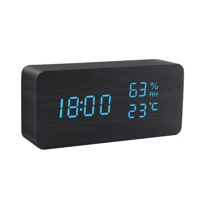 Minimalist Wooden Cube LED Alarm Clock for Modern Bedrooms