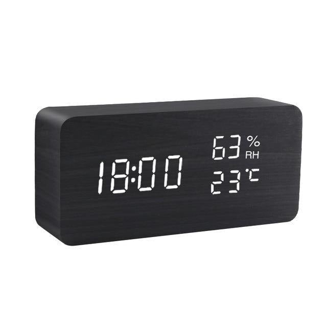 Minimalist Wooden Cube LED Alarm Clock for Modern Bedrooms