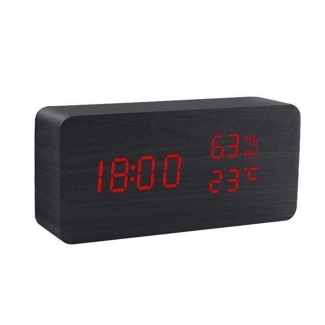 Minimalist Wooden Cube LED Alarm Clock for Modern Bedrooms