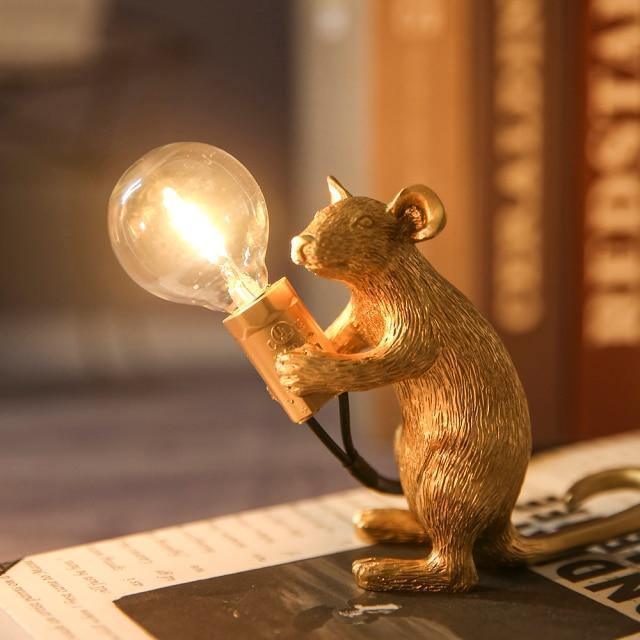 The Mice Lamp Gold Sitting | Lily & Eden