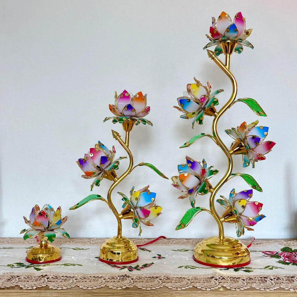 Aurelian Elegant Multicolor Lotus Lamp – Flower Table Lamp