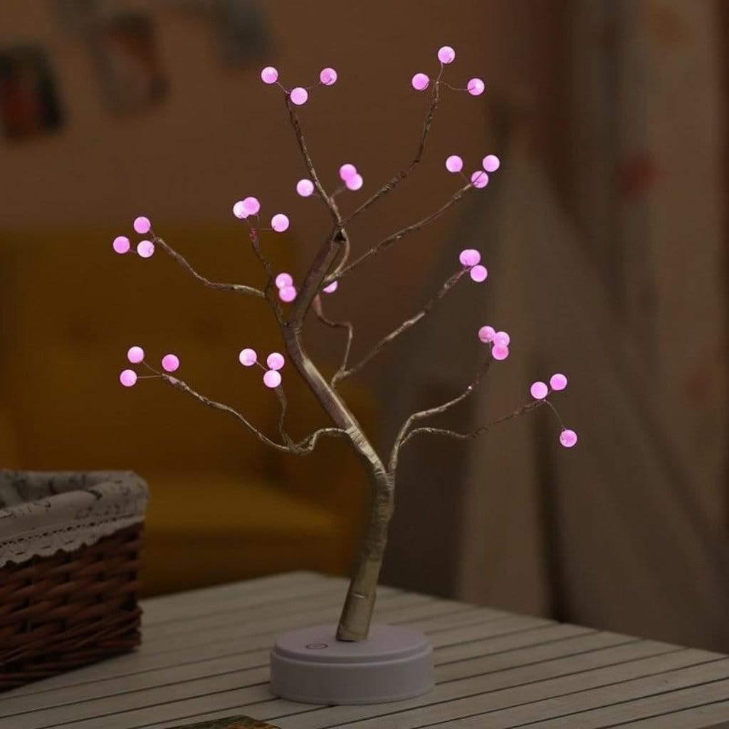 Tree of Life LED Lamp – Elegant Warm Light Decorative Table Lamp Cherry Blossom - 36 Pink LEDs